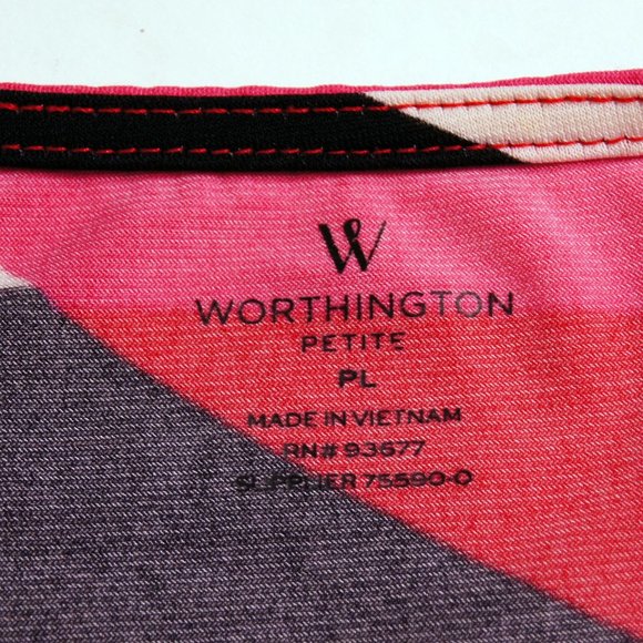 Worthington Womens Crew Neck Short-sleeved blouse, Petite Large - Picture 4 of 5